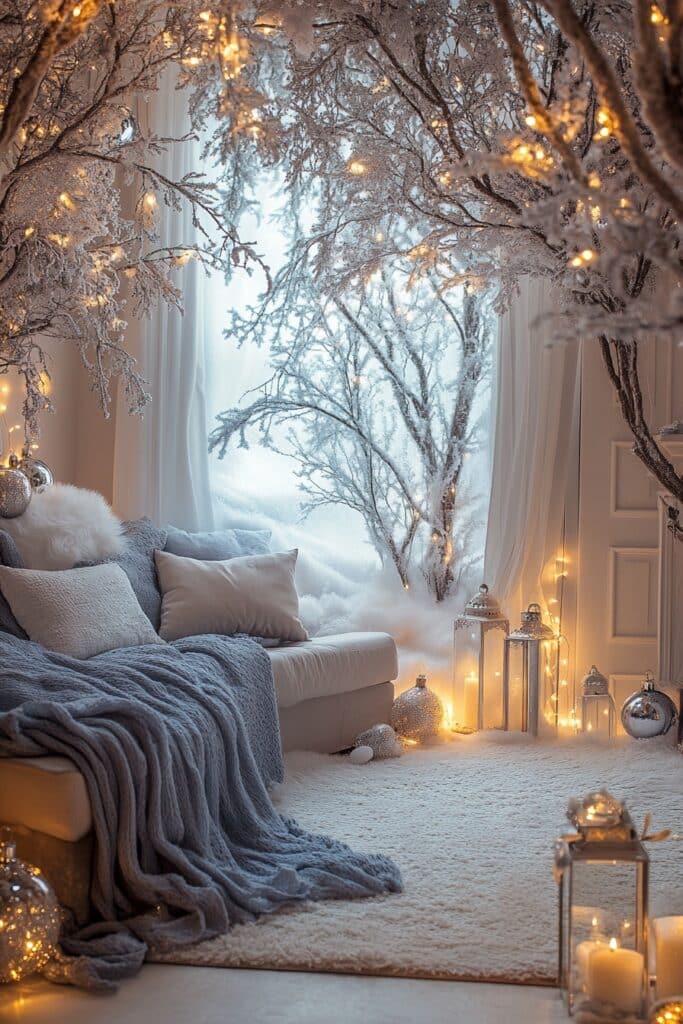 29 Cozy Christmas Decor Ideas for a Magical and Comfortable Christmas 15 Sparkling Winter Wonderland