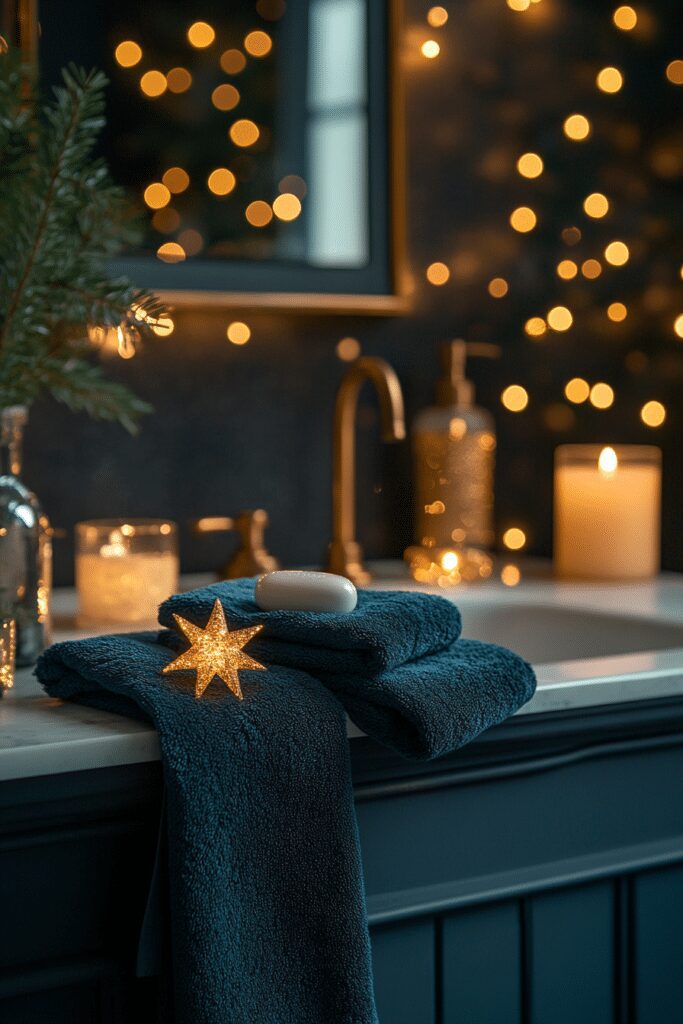 29 Christmas Bathroom Decor Ideas to Celebrate the Season in Style 10 Starry Holiday Glow