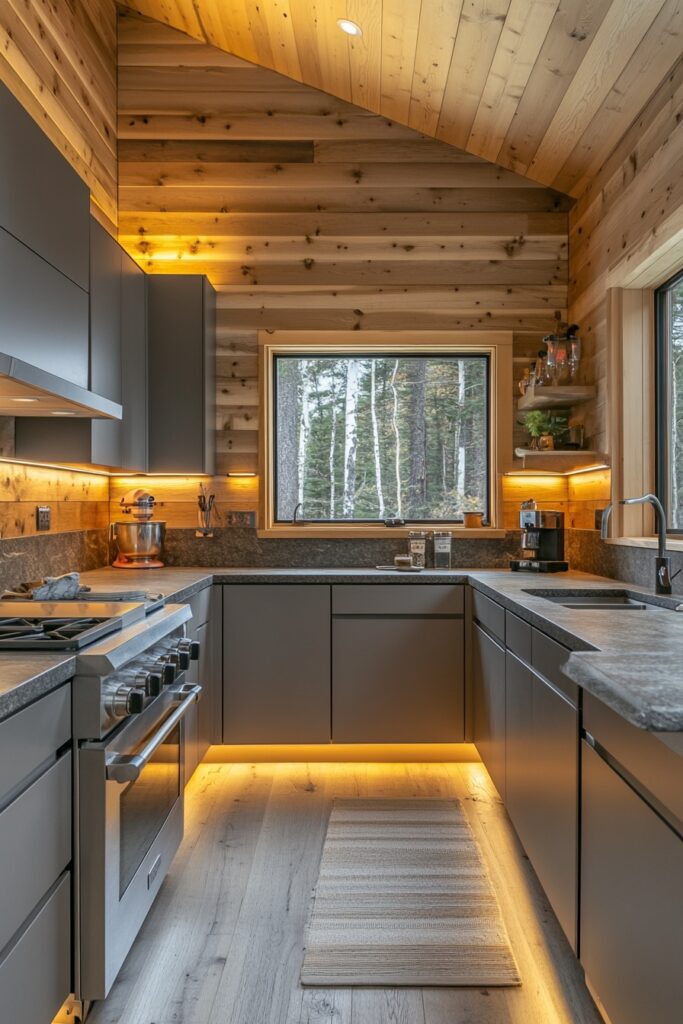 29 Small Cabin Kitchen Ideas Perfect for Cozy Living 15 Under-Cabinet Lighting