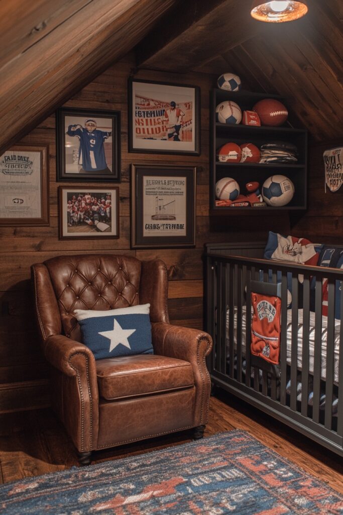 29 Nursery Room Vintage Ideas for a Timeless and Charming Space 8 Vintage Sports Baby Room
