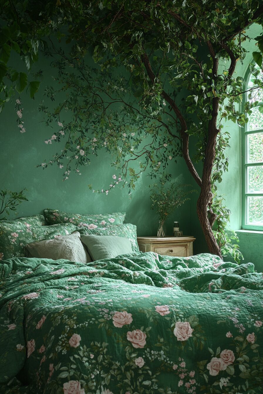 29 Green Fantasy Bedroom Ideas for a Cozy and Verdant Ambiance 1 green fantasy bedroom ideas