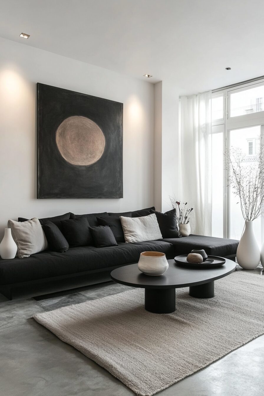 29 Black Couch Living Room Ideas for Adding Depth and Character to Your Space 1 Black couch living room