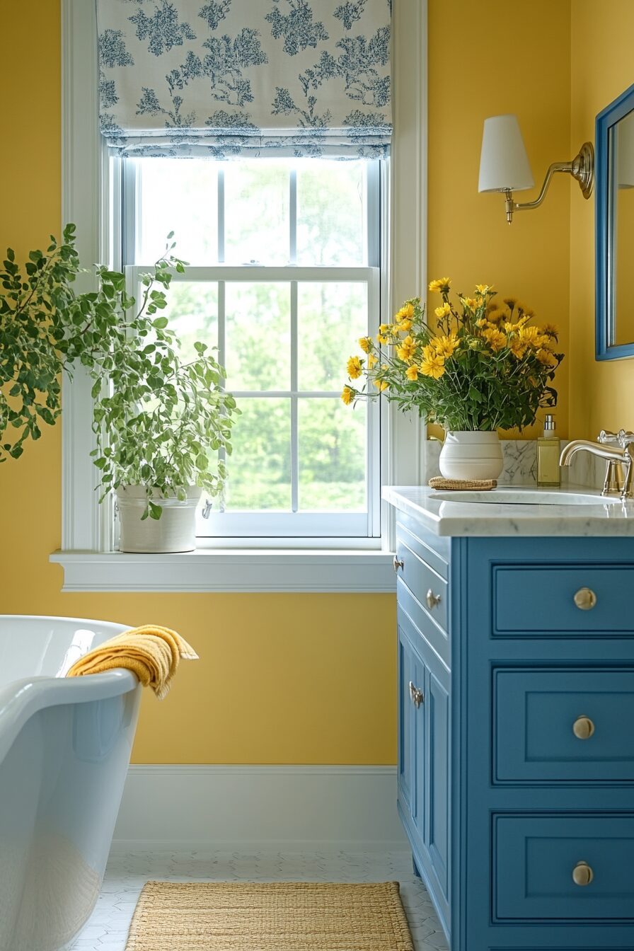 29 Yellow and Blue Bathroom Ideas That Blend Warmth and Coolness 1 yellow and blue bathroom ideas
