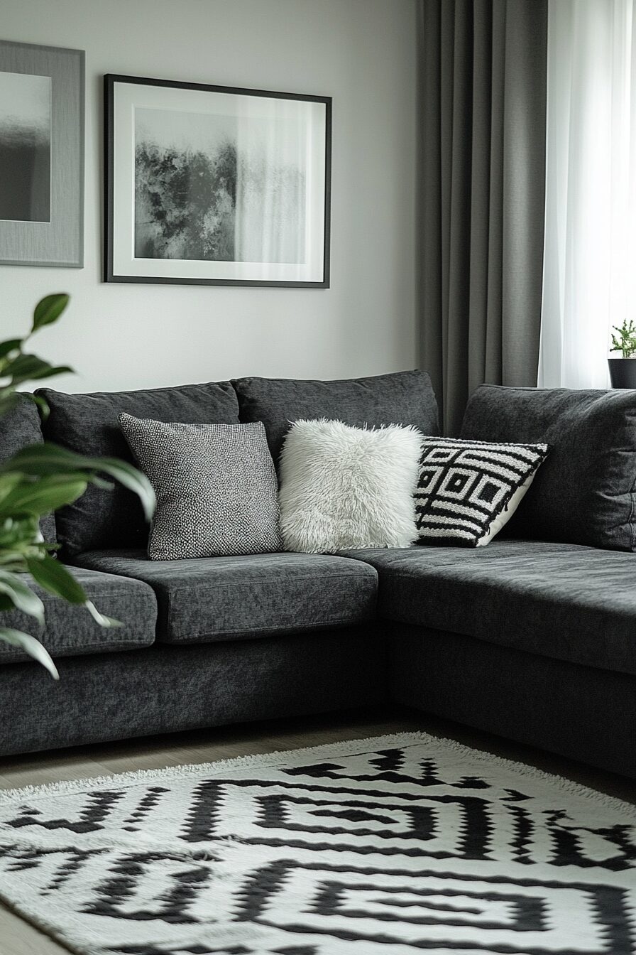 29 Charcoal Couch Living Room Ideas for a Unique and Balanced Interior 10 Charcoal couch living room
