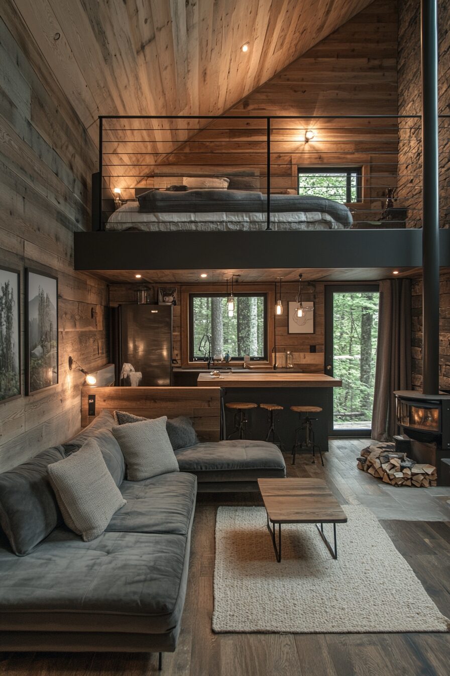 29 Small Cabin Interior with Loft Ideas for the Ultimate Cozy Escape 10 small cabin interior with loft