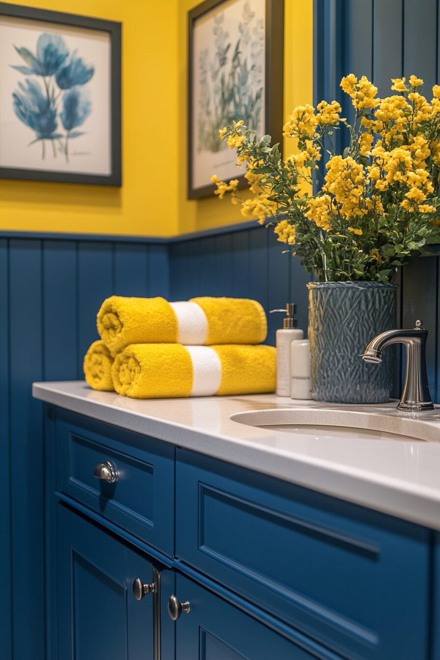 29 Yellow and Blue Bathroom Ideas That Blend Warmth and Coolness 11 yellow and blue bathroom ideas