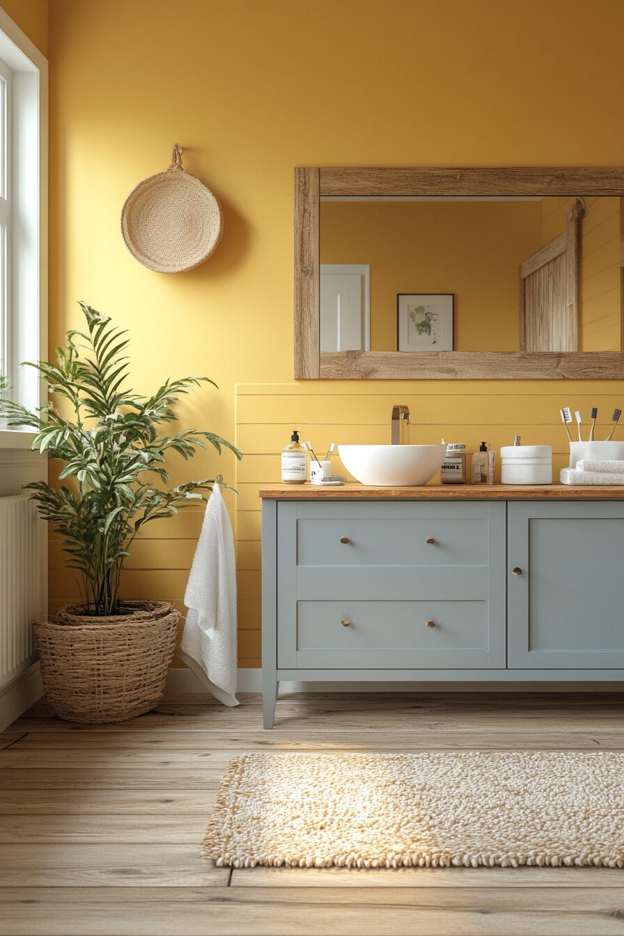 29 Yellow and Blue Bathroom Ideas That Blend Warmth and Coolness 12 yellow and blue bathroom ideas