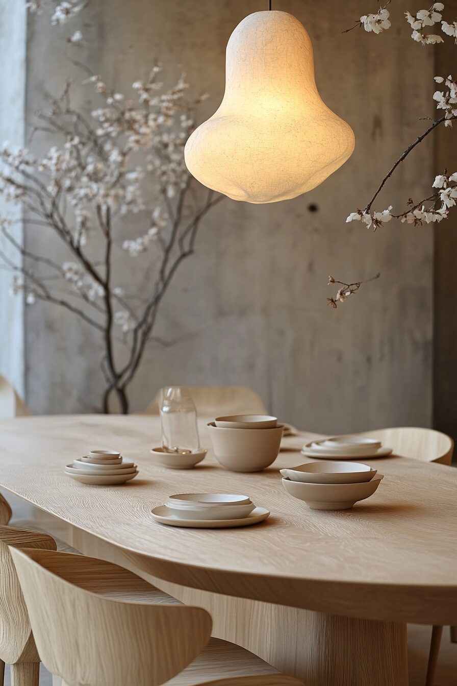 29 Wabi Sabi Dining Room Ideas to Incorporate Organic Materials and Soft Tones 12 wabi sabi dining room