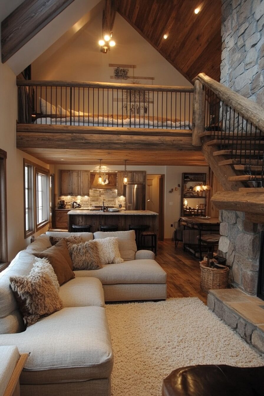 29 Small Cabin Interior with Loft Ideas for the Ultimate Cozy Escape 12 small cabin interior with loft