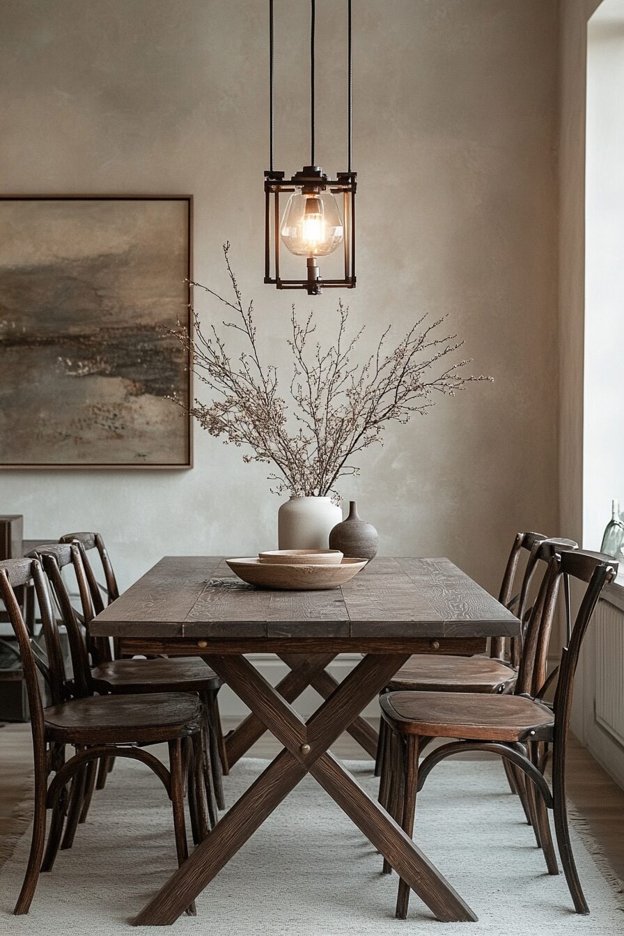 29 Wabi Sabi Dining Room Ideas to Incorporate Organic Materials and Soft Tones 13 wabi sabi dining room