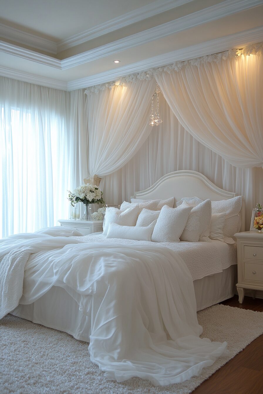 29 White Fantasy Bedroom Ideas to Bring Light and Magic to Your Space 14 white fantasy bedroom ideas