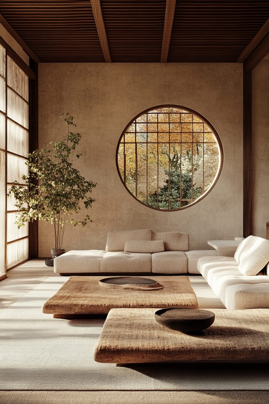 29 Wabi Sabi Japandi Living Room Ideas to Combine Natural Materials and Clean Lines 15 wabi sabi japandi living room