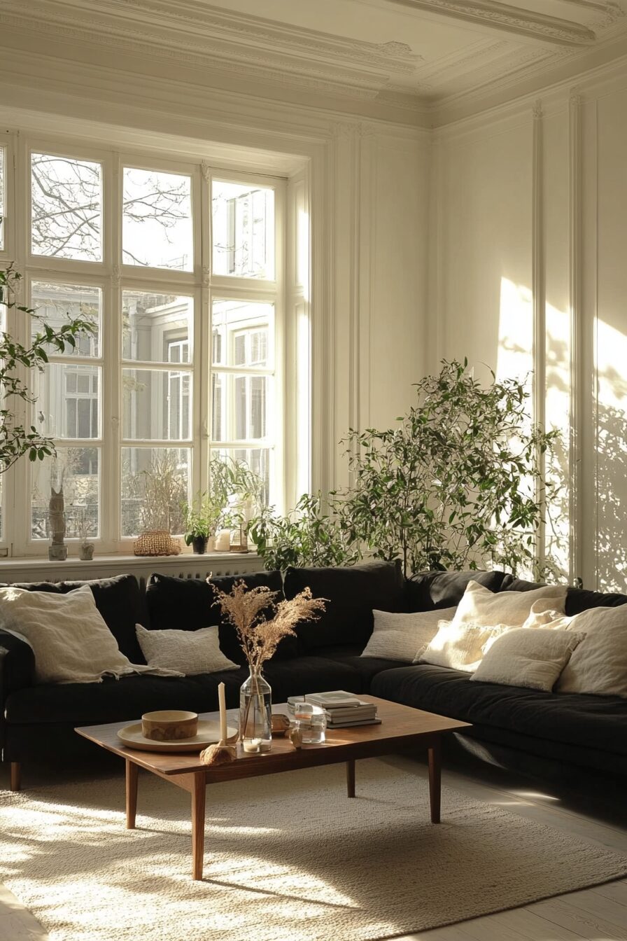29 Black Couch Living Room Ideas for Adding Depth and Character to Your Space 15 Black couch living room