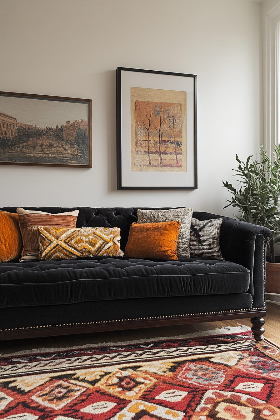 29 Black Couch Living Room Ideas for Adding Depth and Character to Your Space 16 Black couch living room