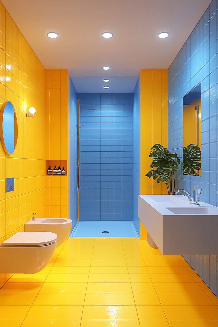 29 Yellow and Blue Bathroom Ideas That Blend Warmth and Coolness 17 yellow and blue bathroom ideas