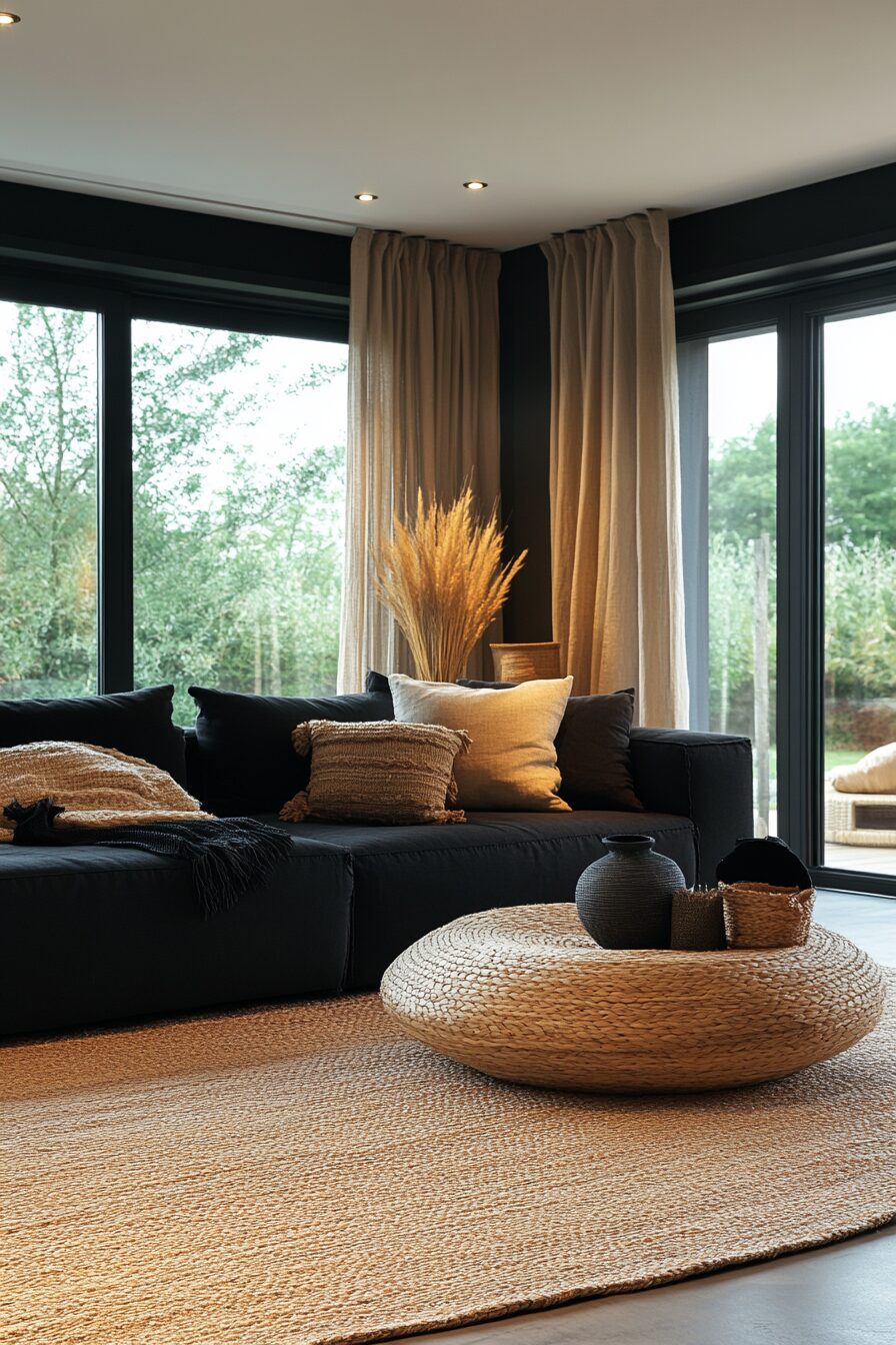 29 Black Couch Living Room Ideas for Adding Depth and Character to Your Space 18 Black couch living room