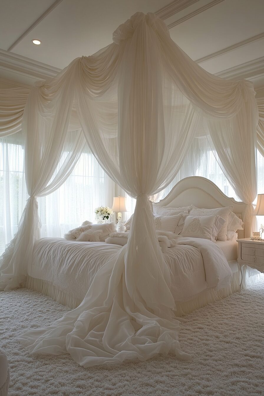 29 White Fantasy Bedroom Ideas to Bring Light and Magic to Your Space 18 white fantasy bedroom ideas