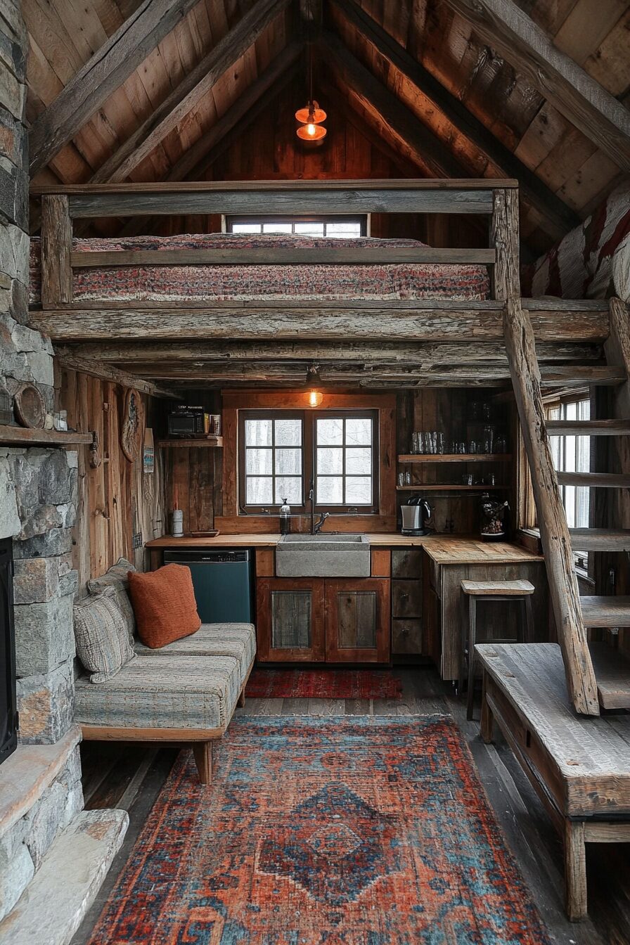 29 Small Cabin Interior with Loft Ideas for the Ultimate Cozy Escape 18 small cabin interior with loft