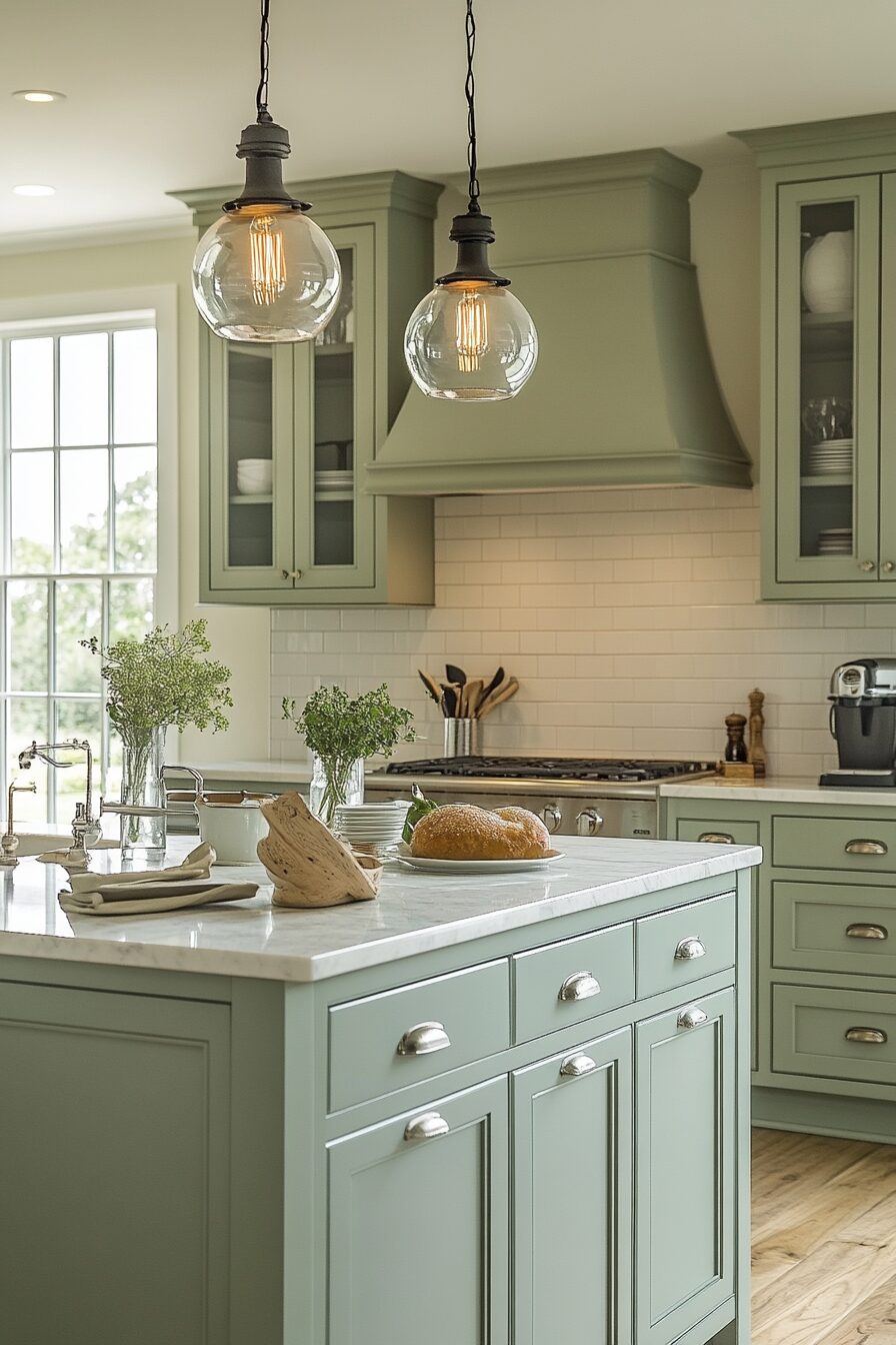 29 Sage Green Kitchen Ideas to Transform Your Kitchen with Subtle Color 2 sage green kitchen