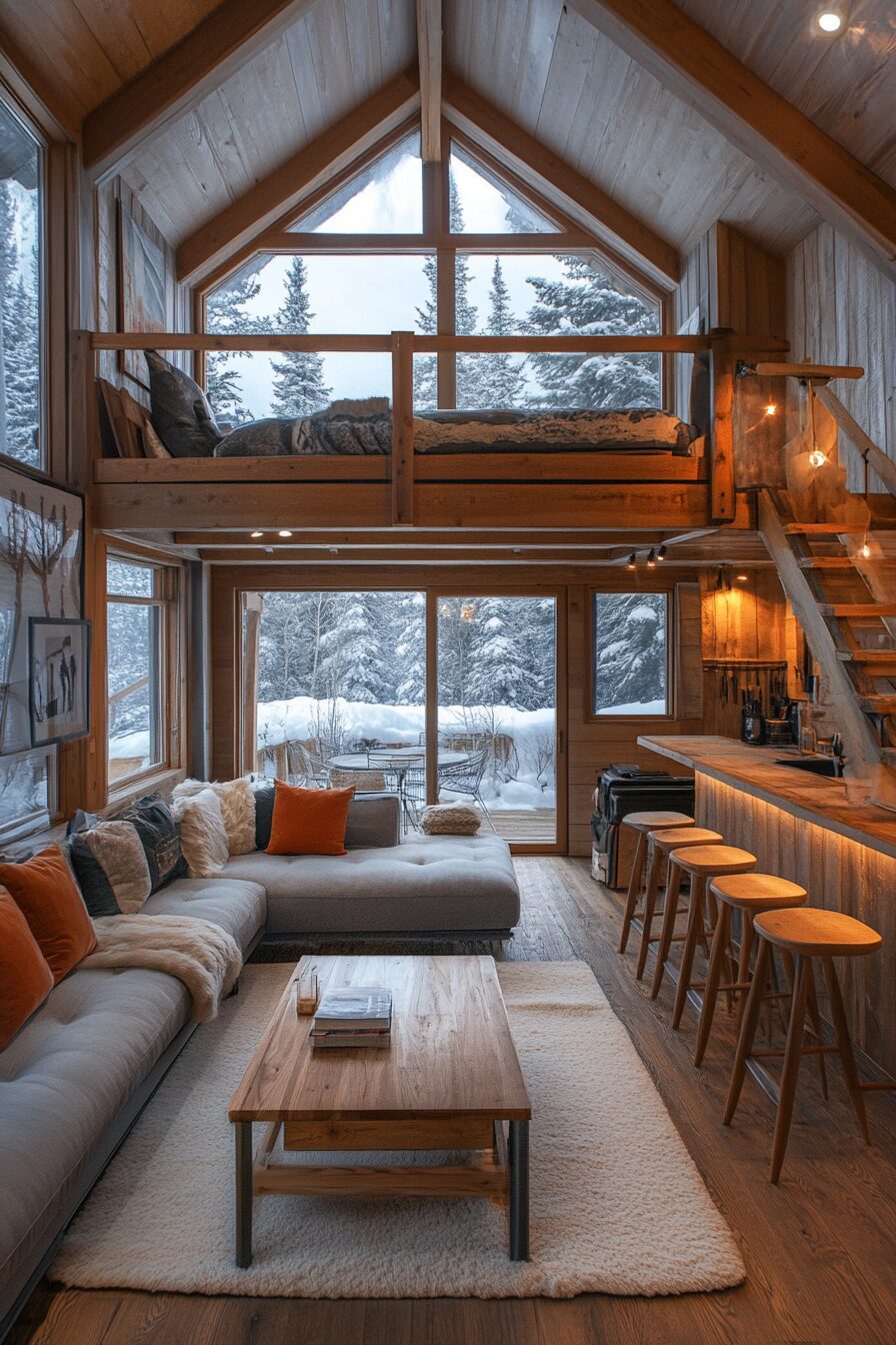 29 Small Cabin Interior with Loft Ideas for the Ultimate Cozy Escape 2 small cabin interior with loft