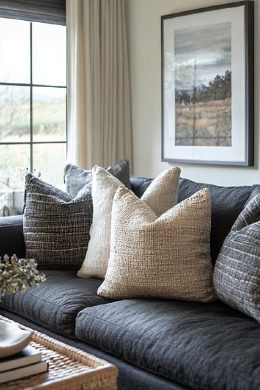 29 Black Couch Living Room Ideas for Adding Depth and Character to Your Space 20 Black couch living room
