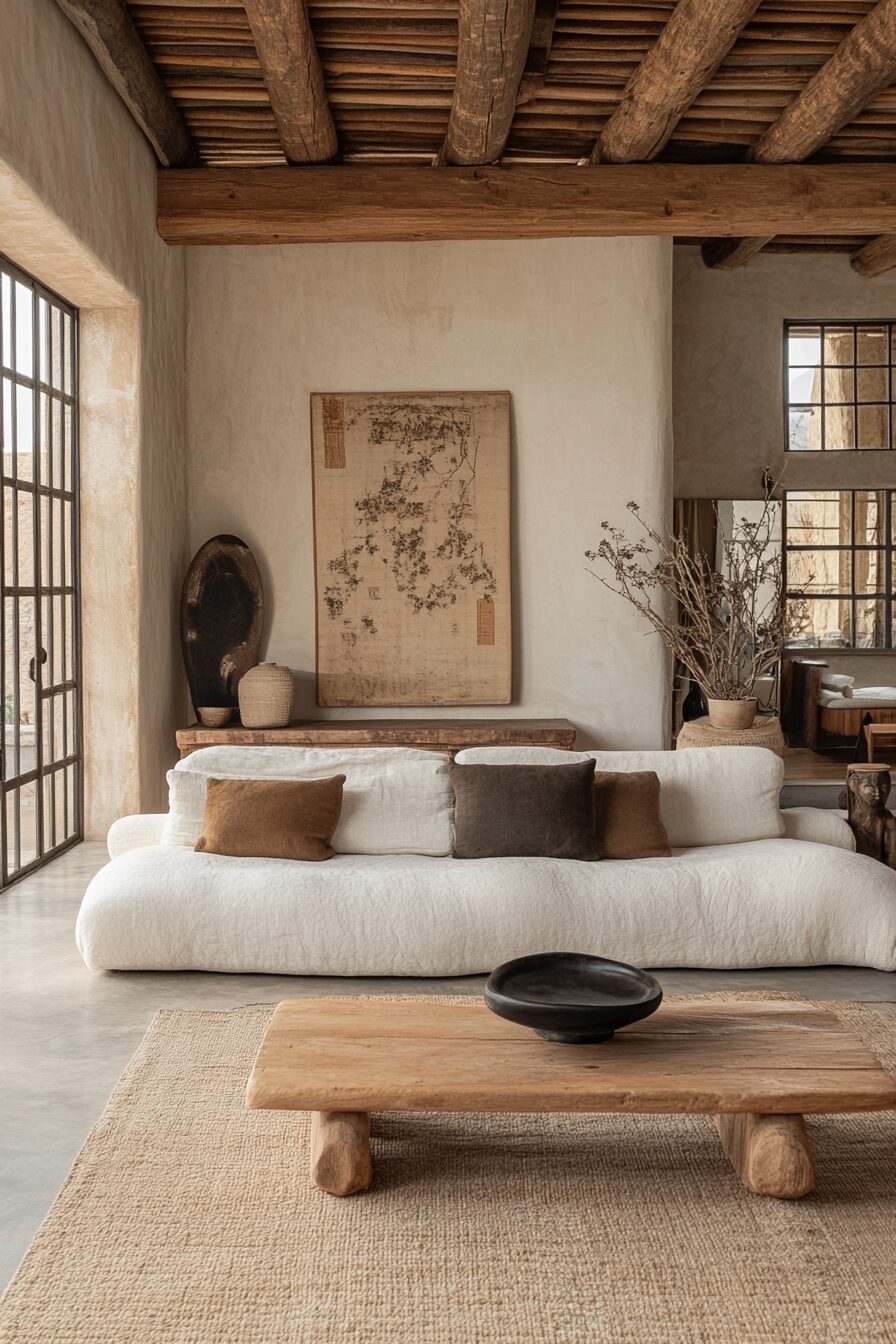29 Wabi Sabi Japandi Living Room Ideas to Combine Natural Materials and Clean Lines 22 wabi sabi japandi living room