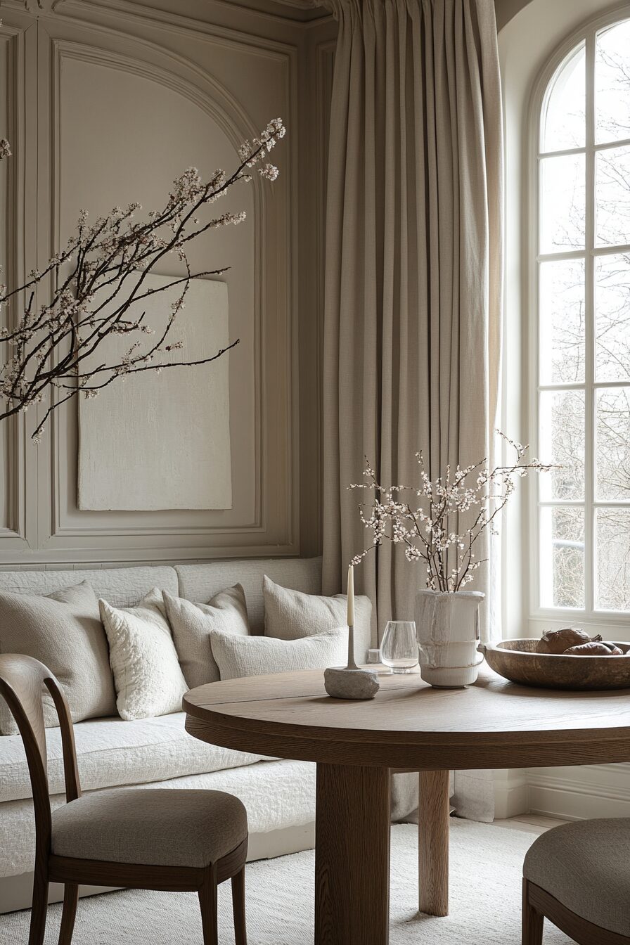 29 Wabi Sabi Dining Room Ideas to Incorporate Organic Materials and Soft Tones 24 wabi sabi dining room