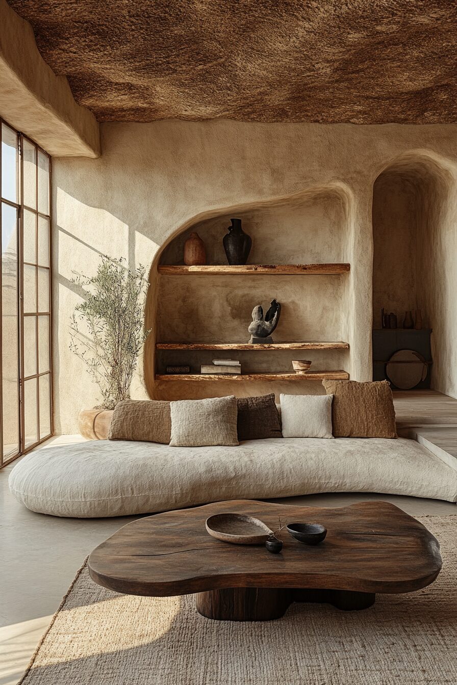 29 Wabi Sabi Japandi Living Room Ideas to Combine Natural Materials and Clean Lines 25 wabi sabi japandi living room