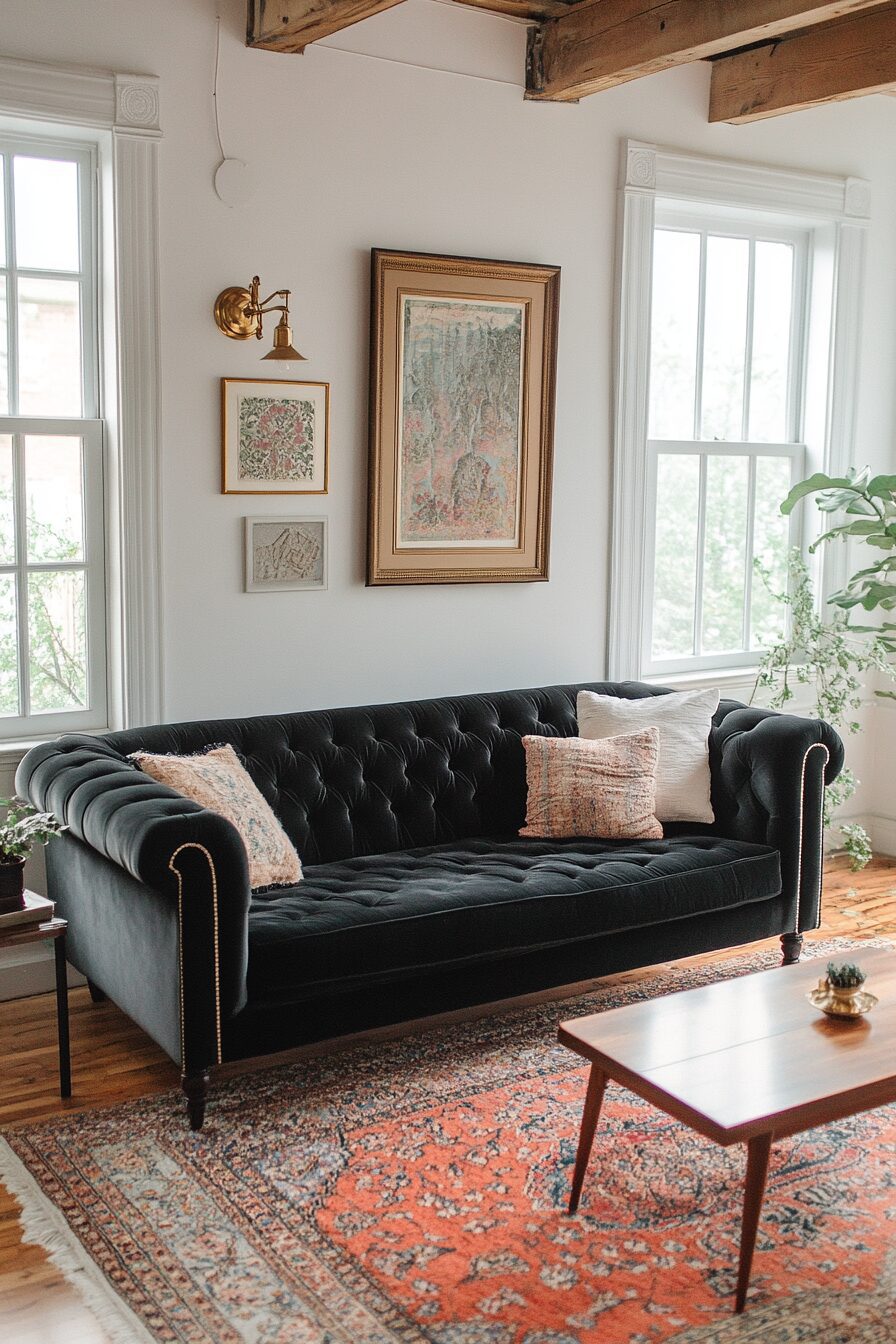 29 Black Couch Living Room Ideas for Adding Depth and Character to Your Space 26 Black couch living room