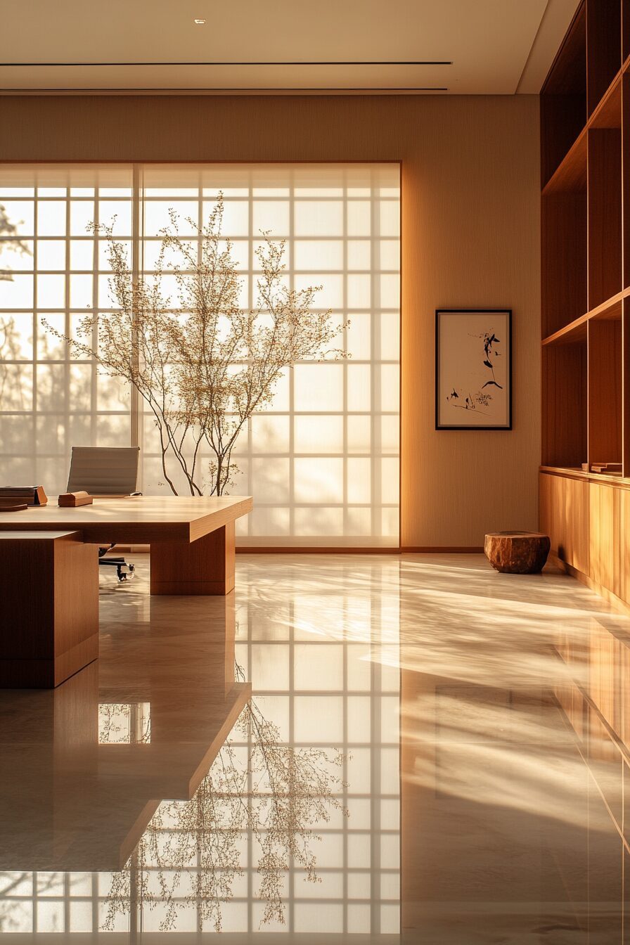 29 Wabi Sabi Office Ideas for a Timeless and Thoughtful Workspace Design 26 wabi sabi office