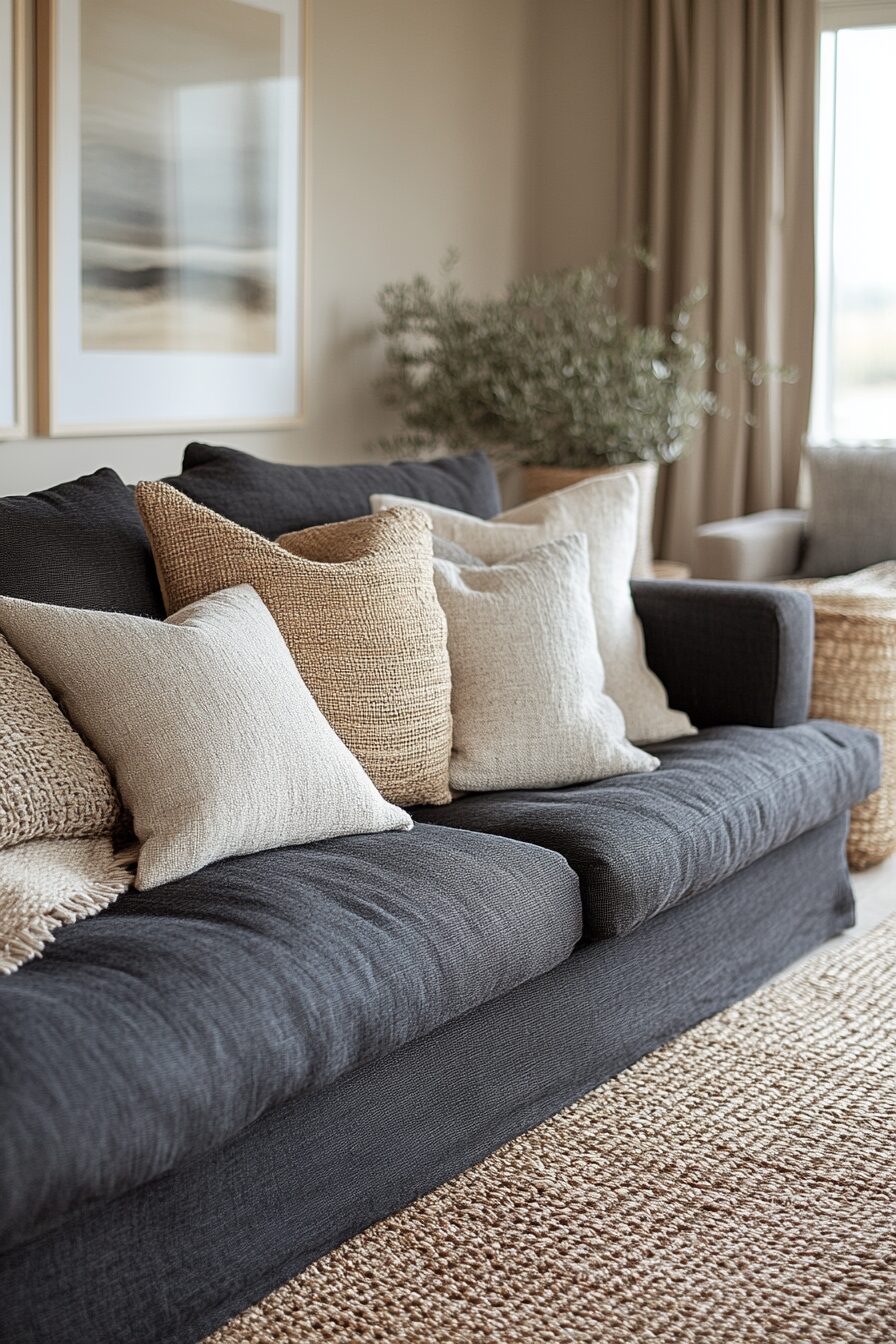 29 Charcoal Couch Living Room Ideas for a Unique and Balanced Interior 27 Charcoal couch living room