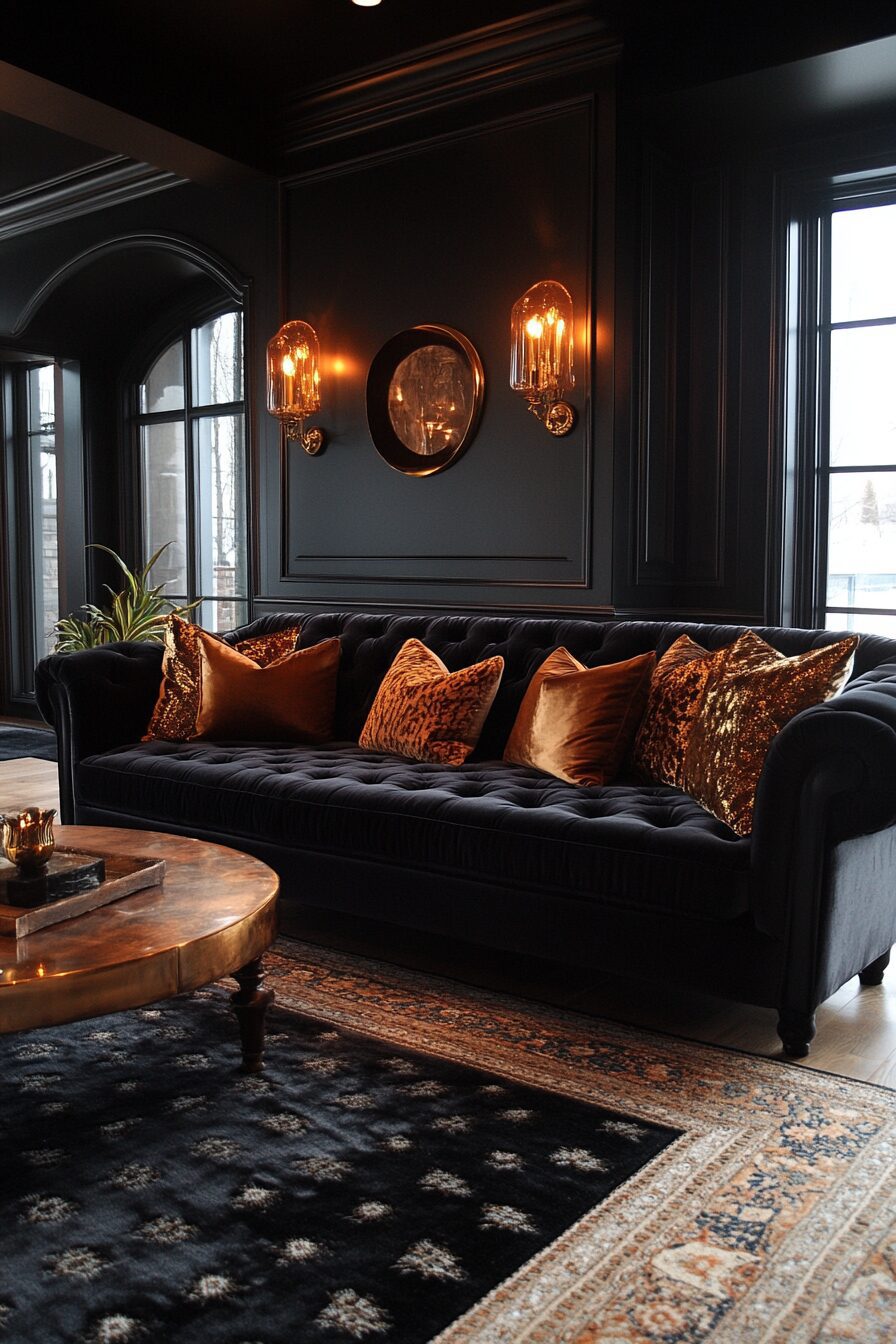 29 Black Couch Living Room Ideas for Adding Depth and Character to Your Space 28 Black couch living room