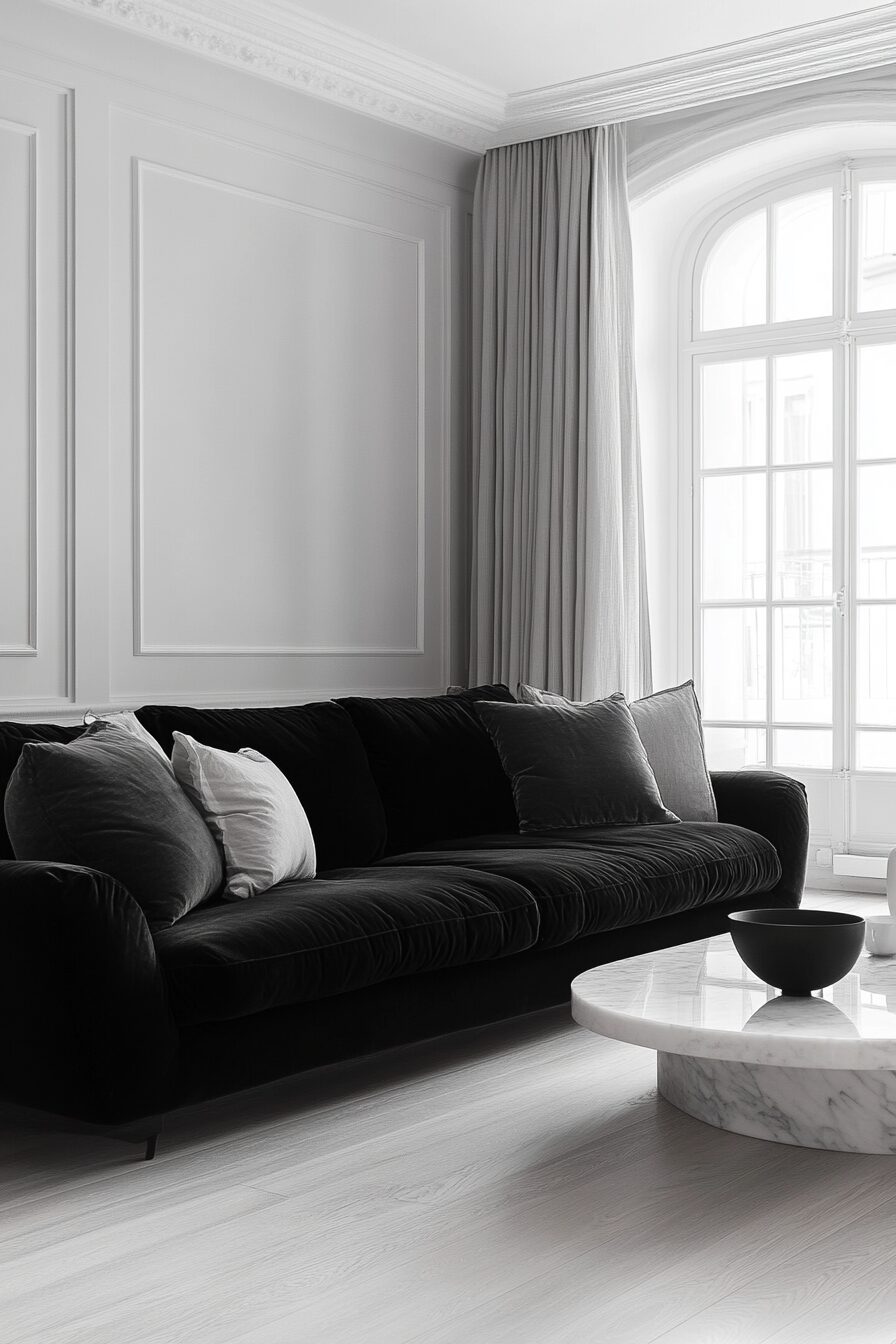 29 Black Couch Living Room Ideas for Adding Depth and Character to Your Space 3 Black couch living room