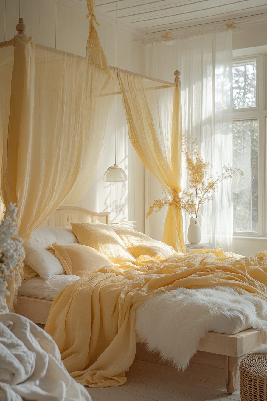 29 Yellow Fantasy Bedroom Ideas to Transform Your Room Into a Happy Haven 4 yellow fantasy bedroom ideas