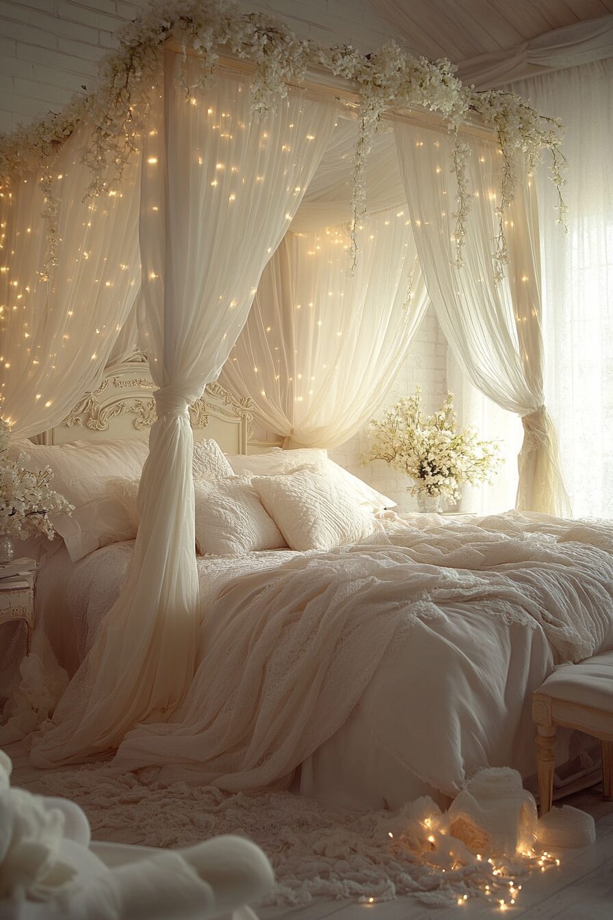 29 White Fantasy Bedroom Ideas to Bring Light and Magic to Your Space 5 white fantasy bedroom ideas
