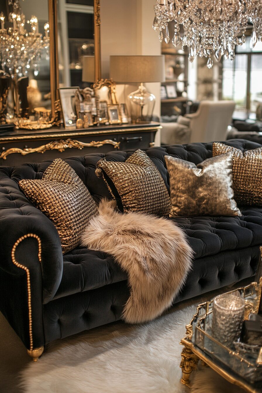 29 Black Couch Living Room Ideas for Adding Depth and Character to Your Space 5 Black couch living room