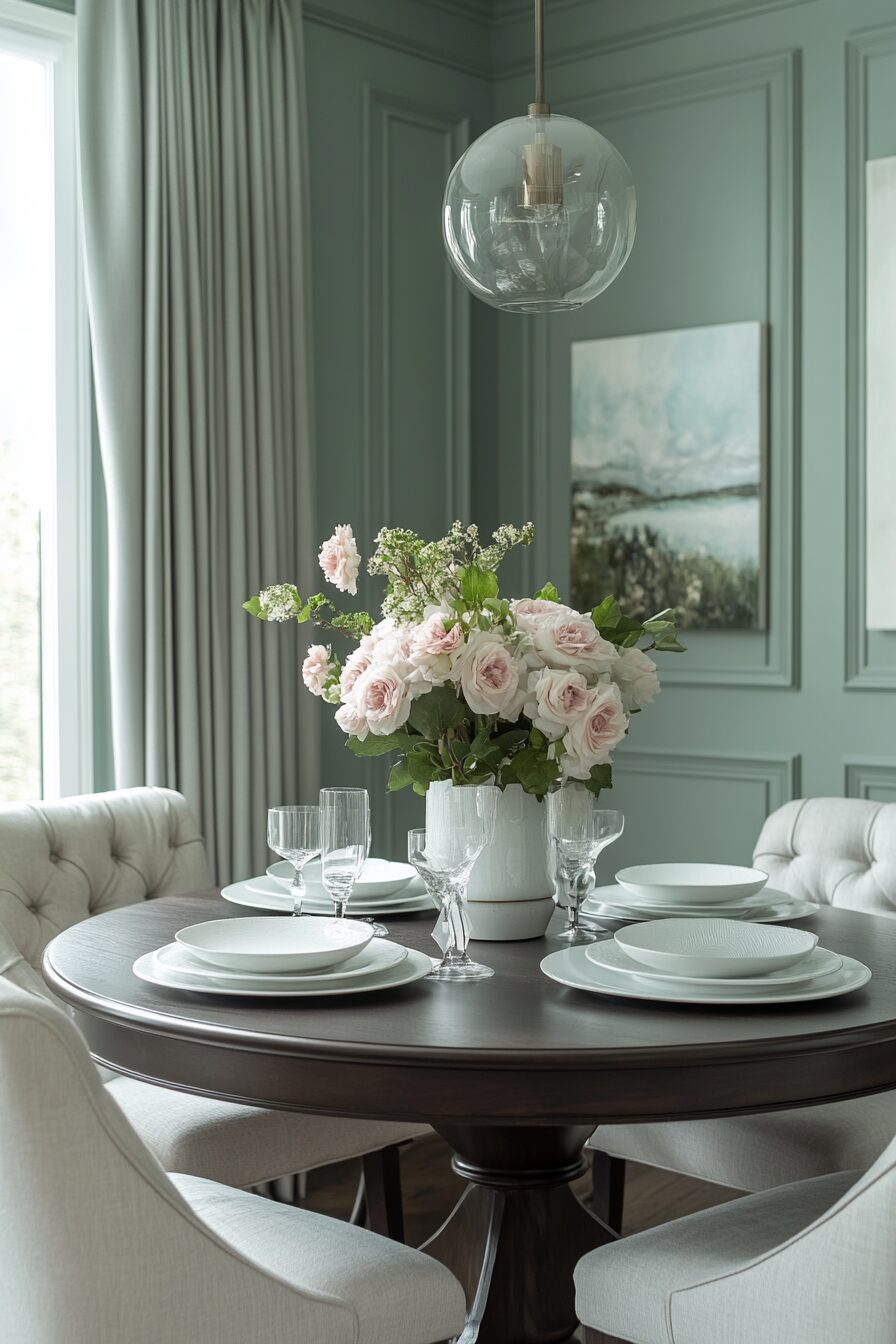 29 Sage Green Dining Room Ideas to Transform Your Dining Experience 5 sage green dining room