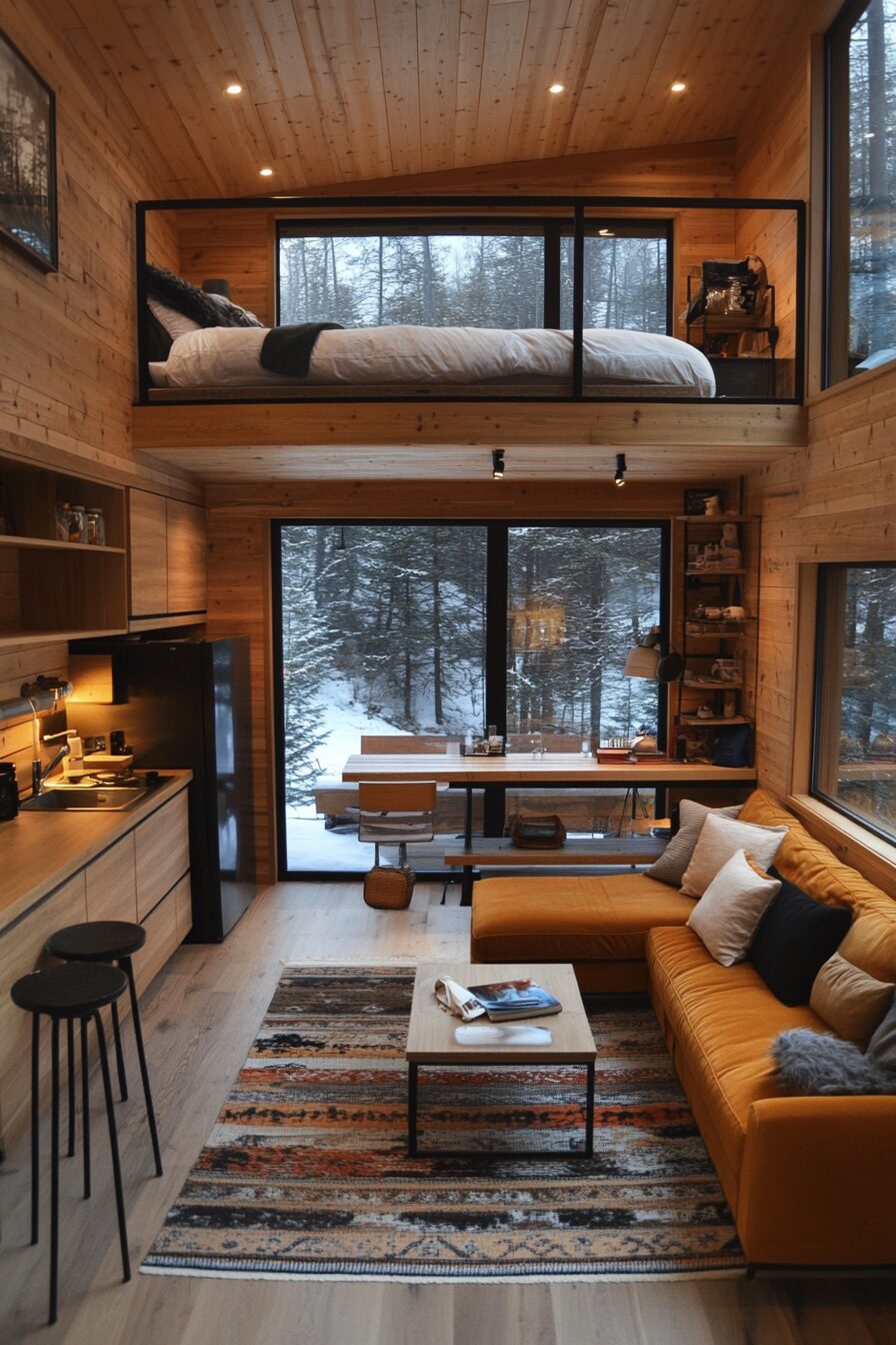 29 Small Cabin Interior with Loft Ideas for the Ultimate Cozy Escape 8 small cabin interior with loft