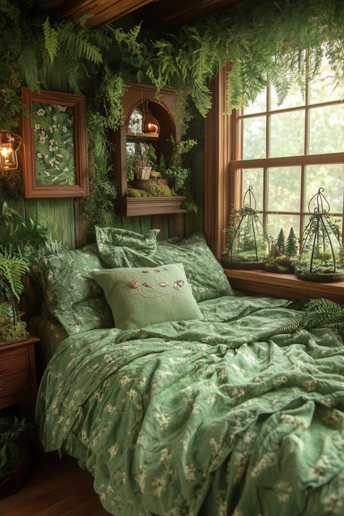 29 Green Fantasy Bedroom Ideas for a Cozy and Verdant Ambiance 20 green fantasy bedroom ideas