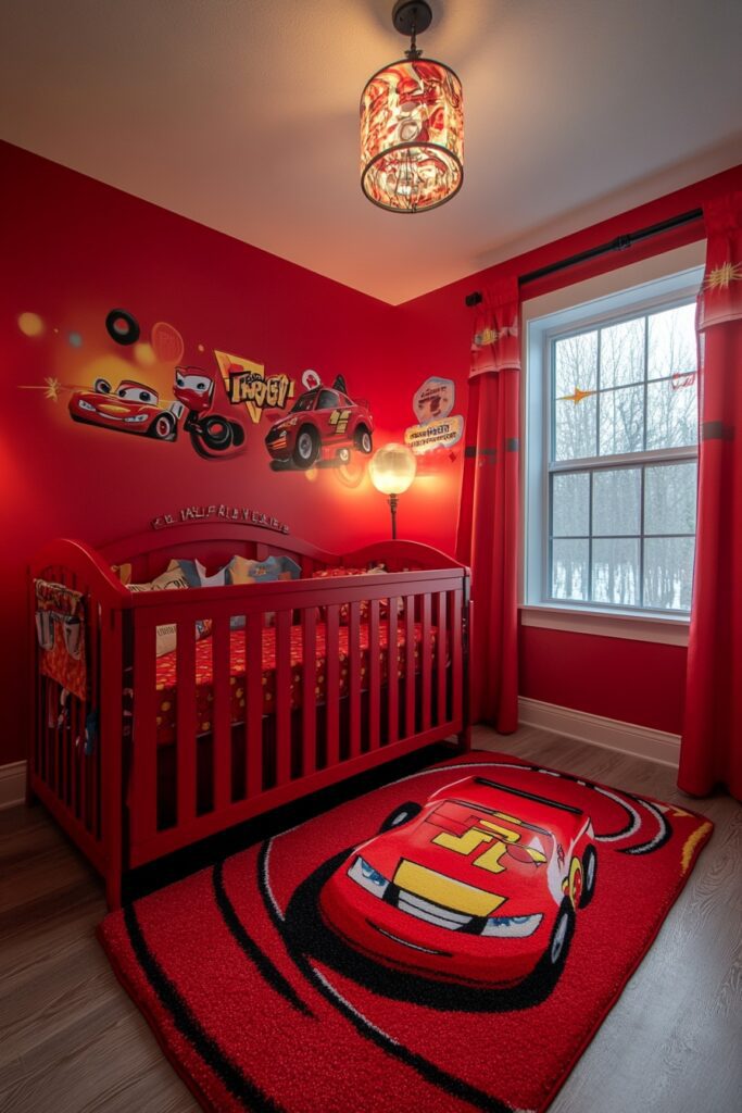 29 Disney Nursery Ideas to Celebrate Your Love of All Things Disney 13 Lightning McQueen’s Raceway