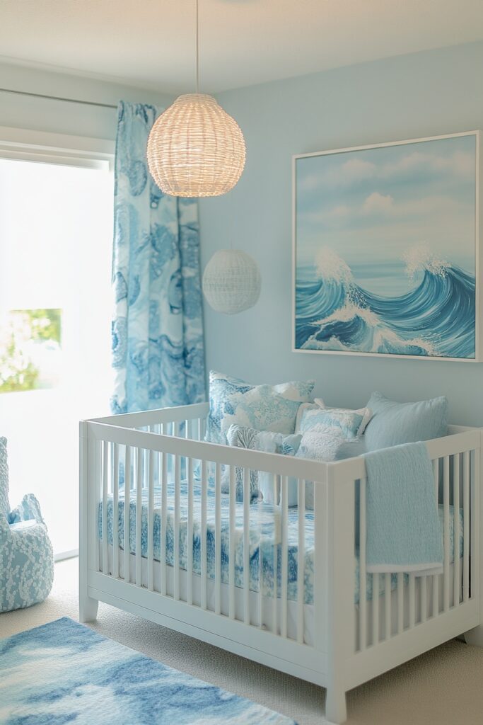 29 Ocean Nursery Ideas to Inspire Your Baby’s Love for the Ocean 27 Ocean Currents Crib Area
