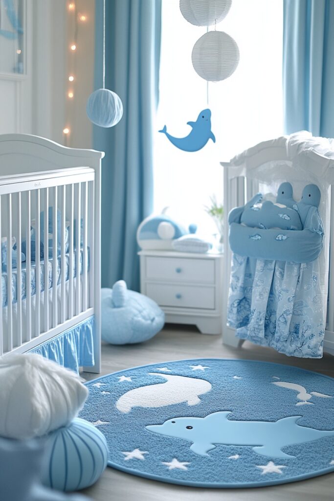 29 Ocean Nursery Ideas to Inspire Your Baby’s Love for the Ocean 18 Playful Dolphin Bay Room