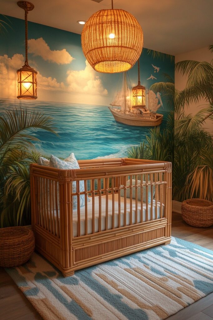 29 Ocean Nursery Ideas to Inspire Your Baby’s Love for the Ocean 14 Tropical Oasis Nursery