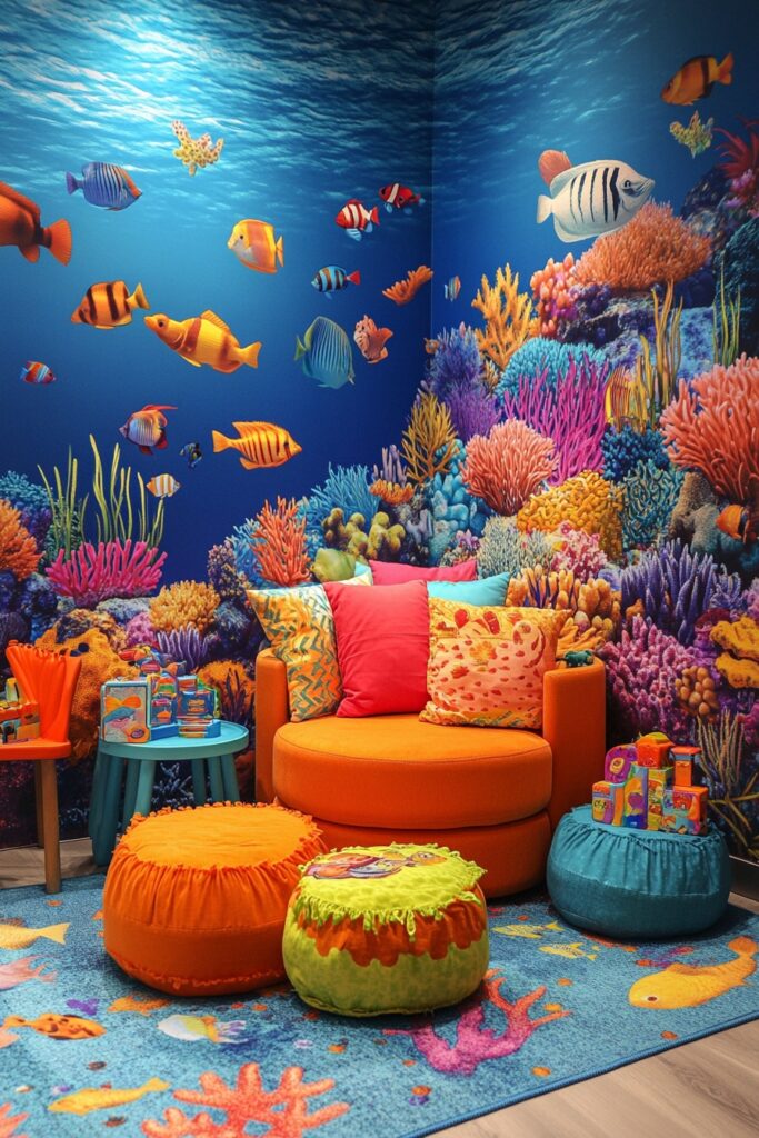 29 Ocean Nursery Ideas to Inspire Your Baby’s Love for the Ocean 23 Vibrant Reef Toddler Room