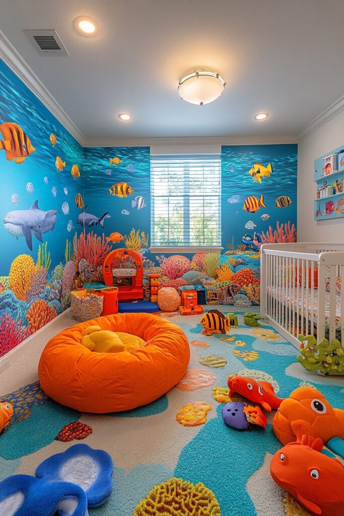 29 Ocean Nursery Ideas to Inspire Your Baby’s Love for the Ocean 12 Vivid Marine Life Room