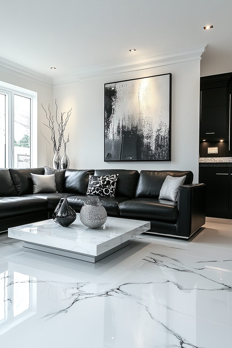 29 Black and White Living Room Ideas for Perfecting Your Living Room Aesthetic 1 Black and white living room
