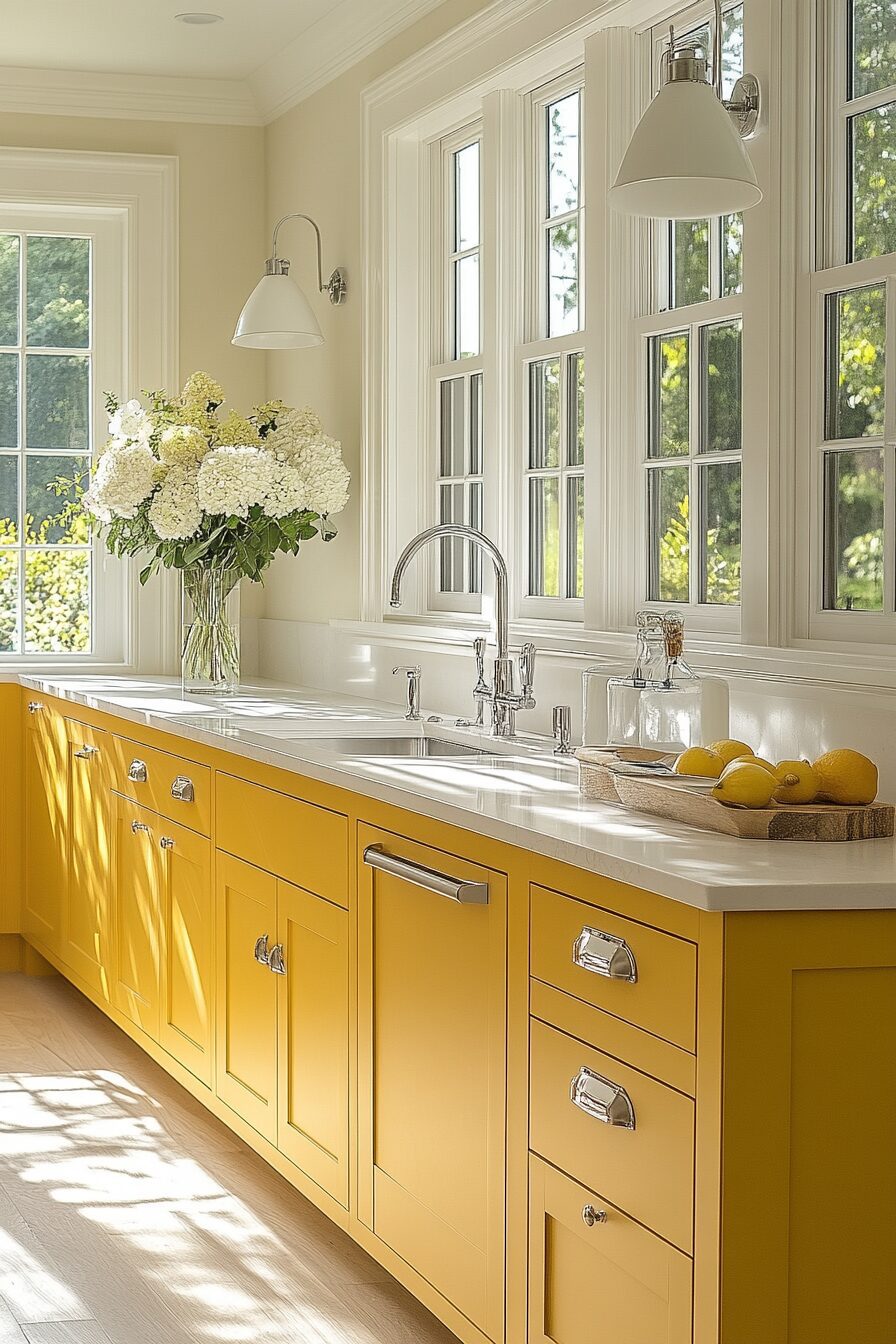 19 Yellow Kitchen Cabinets to Inspire Happiness and Freshness in Your Kitchen 1 yellow kitchen cabinets