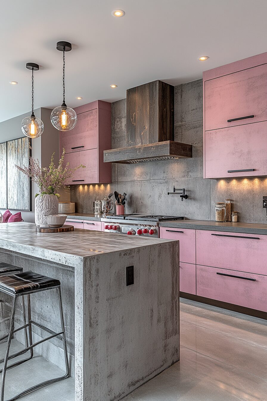 19 Pink Kitchen Cabinets for a Beautifully Unique and Cozy Kitchen Design 10 pink kitchen cabinets