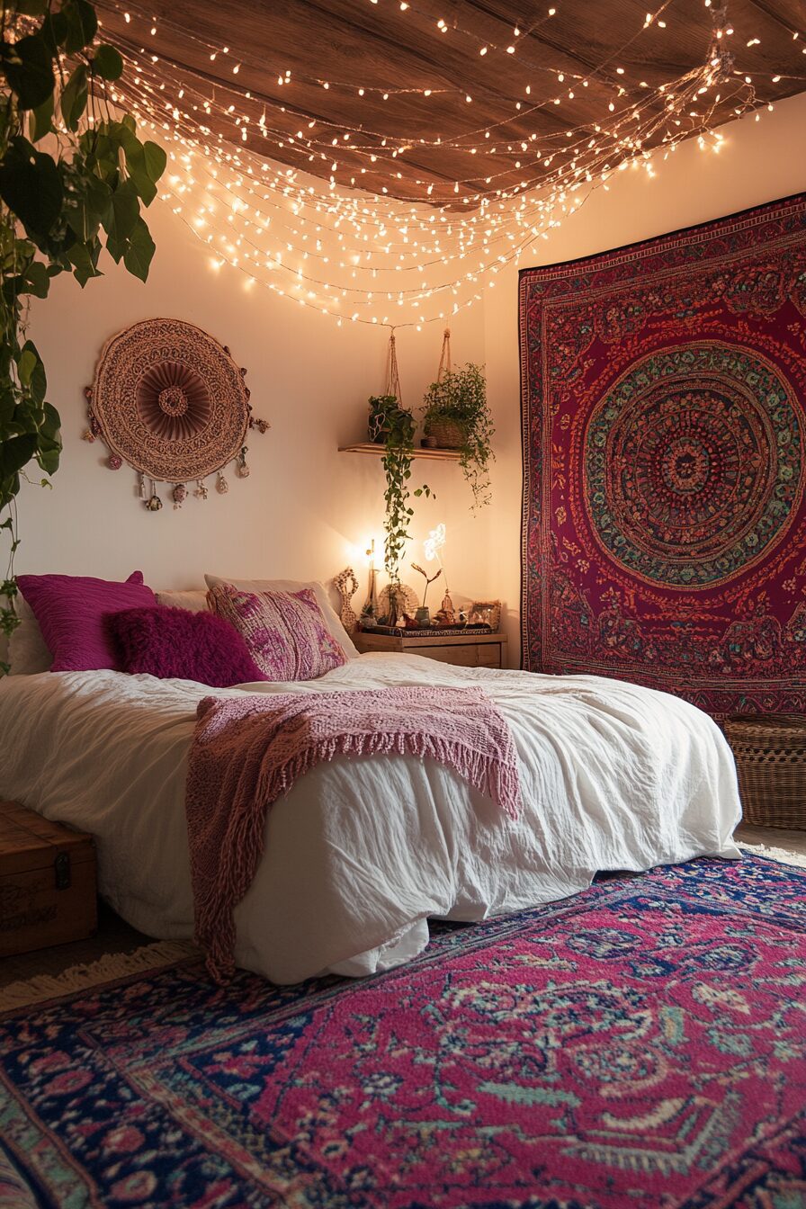 29 Boho Fairy Lights Bedroom Ideas to Create a Beautiful, Ethereal Bedroom 11 boho fairy lights bedroom ideas