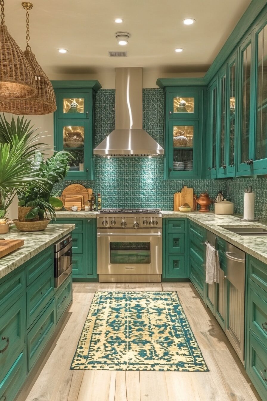 19 Emerald Green Kitchen Cabinets for a Bold and Beautiful Statement in Your Kitchen 11 Emerald Green Kitchen Cabinets